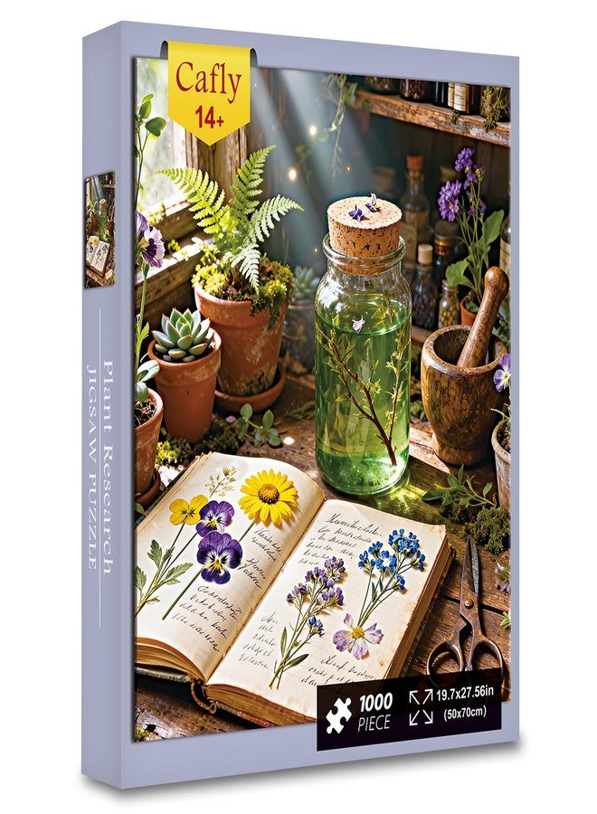 Cafly Family Jigsaw Puzzles for Adults 1000 Pieces, Challenging Fun Puzzles Stunning Art Wall Decor, Gift for Adult Puzzle Lovers, Poster Included, Plant Research C0831 - Image 1